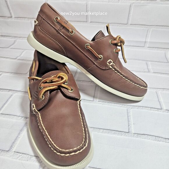 West Marine Boat Shoes Womens Size 7 Classic Mocs 1310 Loafers Brown Slip On - Picture 1 of 12